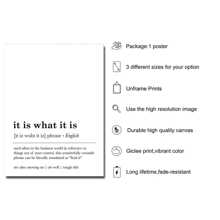 1 Pieza Póster de lienzo moderno sin marco "It Is What It Is", arte de pared divertida con definición, decoración de habitación estética, pintura de arte para regalo, imagen de pared para oficina, sala de estar, dormitorio, comedor, dormitorio, decoración de pared para el hogar y la oficina