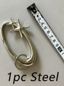 别致的星形椭圆形钥匙扣 - 锌合金,完美的包袋和腰带配饰,个性化 DIY 配饰,情人节女士礼物,可爱的星形登山扣钥匙扣,耀眼的重型黑银海星登山扣皮带环夹,适用于男士和女士的包袋和钱包礼物,金属登山扣锌合金椭圆形按压开口弹簧扣包挂件多功能扣 - 彩色 - 查看 15