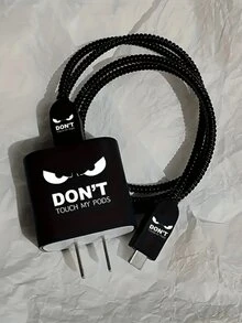 愤怒的脸设计充电适配器和电缆保护器套装兼容 14/15 Pro Max，充电适配器和电缆保护器兼容 13/12/11，18/20W 绕线器，送给男朋友/女朋友的礼物充电器保护器