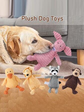 1pc Dog Squeaky Chew Doll Interactive Plush Toys For Chewing Training Suitable For Small, Medium And Large Dogs