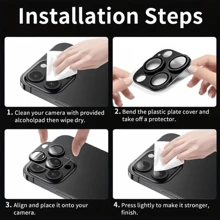 Camera Lens Protector Compatible With Iphone 16pro 15plus 14 13mini 12 11 Pro Max/15 14 13 11 Pro, Armor Camera Screen Protector Accessories, Frosted Surface, More Advanced, Suitable For Protective Case, High-Definition Tempered Glass, Anti- Protection Black Gift For Birthday, Family, Friends Alloy Metal With Tempered Glass Full Cover, Lens Protector, Phone Accessories