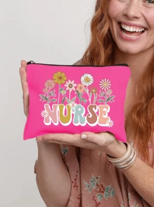 Nurse Theme Cosmetic Bag,Portable Wash Bag,Makeup Bag For Women Zipper Travel Bag Storage Box , Leopard Print, Heart-Shaped, Flower, Nurse's Hat, Stethoscope Pattern Cosmetic Bag,Cosmetic Bag, Lining, And No Closure,Women Makeup Bag Pouch Travel Toiletry Organizer, Back To School Teacher Gift,Nurse's Day Gifts, Mother's Day Gifts,Suitable For College Students, Mothers, Family, Friends, Classmates, And Colleagues To Use