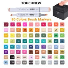 TOUCHNEW 30/60/80/168 Colors Alcohol Markers Brush Tip For Drawing & Sketching - Stunning Dual Tip Coloring Markers For Adults And Artists - Alcohol Based Drawing Markers Coloring Set For Painting Back To School - Multicolor - View 15
