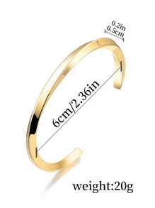 1pc Stainless Steel Mobius Twist Open Bangle Bracelet, Retro Couple Bracelet For Men And Women, Fashion Accessories