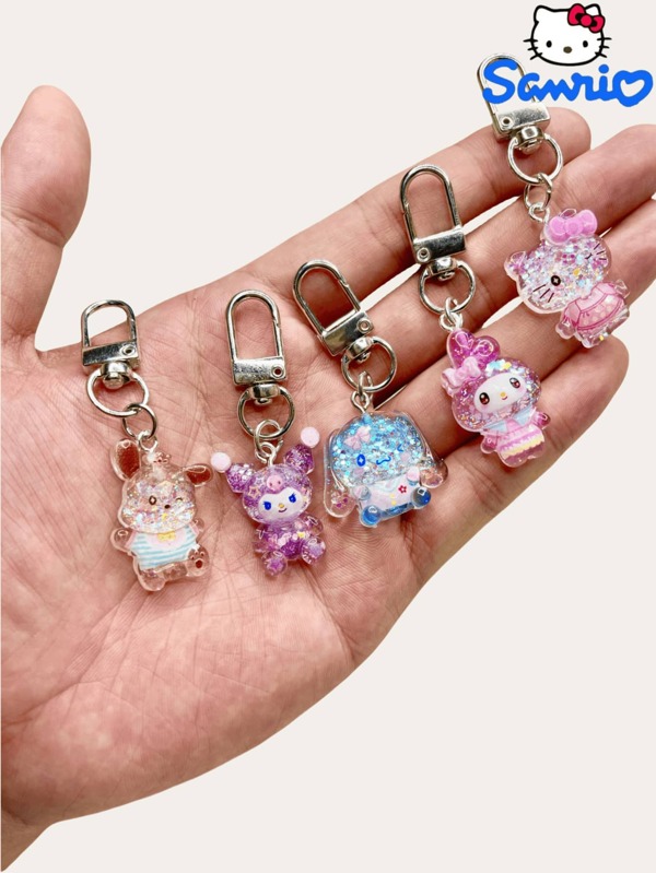 Sanrio 1/3/5 pezzi Accessori portachiavi Sanrio, Hello Kitty, Kuromi, Pompompurin, semplici ed eleganti accessori per auto, decorazione pratica e alla moda per il rientro a scuola