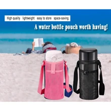 Water Bottle Holder Carrier With Adjustable Shoulder Strap - Beach & Sports Bottle Bag For Hiking, Gym, Camping, Walking, Travel