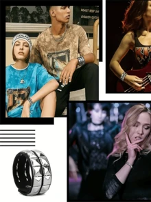 Punk Spiked Studded Bracelets Punk Leather Rivets Bracelet Cuff For Men Women Punk Rock Studded Bracelet Set, Black Leather Rivet Punk Bracelet Cuff Wrap Bangle Snap Button Metal Wristband & Gifts - Black - View 19