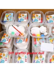 4 Stücke/Set DIY Kreative Gips Handwerk Set, künstlerisches Handwerk Geschenk, mehrere niedliche Puppen Figuren für spezielles DIY, Malen, Ausmalen und Kritzeln, ideale Party Geschenke und Kunstunterricht, angenehme kleine Geschenke