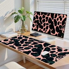 Leopard Print Desk Mat, Aesthetic Boho Abstract Mouse Pad, Cute Animal Print Desk Pad, Pink Black Green Large Gaming Desk Mat, Gift For Herschool Supplies,Back To School