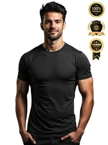 Kit 4 Men's Dry Fit T-Shirts Polyester Premium Mesh UV Protection Running Training - Black/ White/ Grey/ Royal Blue - View 2