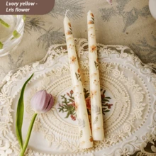 1 Box With 2 Pieces, 25cm Printed Long Candles - Perfect For Valentine's Day In The European And American Markets. Adorned With Hearts, Ideal For Romantic Candlelight Dinners, Weddings And Festivals. Decorative Scented Candles, Cute Soy Candles In A Set. Best Friend Gifts, Gift For Women, Winter Gift, Candle For Home Decoration - Multicolor - View 10