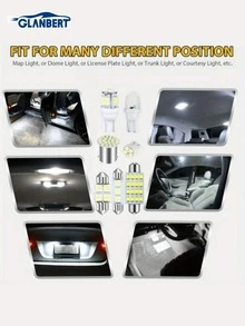 GLANBERT 42/24/14pcs Pack LED Car Interior Lights T10 T5 1156 6000K SMD LED White Interior Light Bulbs Replacement License Plate Reading Light Bulb - White - View 8