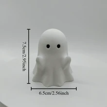 1pc 3D Printed Ghost Statue, Cute Desk Top Decor For Office & Home - Inspirational Office Desk Ornament, Creative Gift