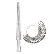Ring Size Core Axis Measurement Tool Steel Ring Size Measurement Size Set - Rubber Jewelry Merchant Hammer Metal Finger Size Rod Wire Winding Ring Tool Jewelry Making Kit