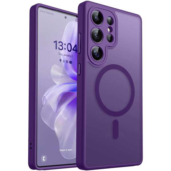 Coque de protection arrière mate translucide pour Samsug Galaxy S25Ultra/S25Plus/S25/S24Ultra/S24Plus/S24/S25edge [Protection complète de l'appareil photo] [Compatible avec Magsafe]