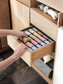 Organizador de calcetines y ropa interior, Divisor de cajón plegable con 6/7/8/24 compartimentos, Cestas divisoras para el armario, Ahorro de espacio para armarios del hogar, Accesorios para el dormitorio, Decoración organizadora, Decoración para fiestas/habitación/hogar/dormitorio, Cajas de almacenamiento, Almacenamiento en el hogar