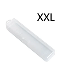 1 pièce Boîte de rangement portable transparente pour brosse à dents, boîte anti-poussière, boîte de rangement pour crayon à sourcils. Boîte de rangement pour brosse à dents de voyage moderne en plastique transparent. Ensemble de support pour brosse à dents et dentifrice de voyage. Rentrée scolaire