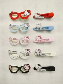 Sanrio 4 Pieces Of Sanrio Hello Kitty Hairpins For Women. These Hair Accessories, With Red And White Styles Paired With The Iconic Bowknot, Are Extremely Girly - Hearted, Meeting Women Consumers' Pursuit Of A Cute Style., Hair Clips Claw Clips Hair Claws Hair Barrettes