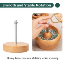 KLONKEE 一套木制旋转串珠工具套装，包含珠子收纳碗和针，适用于DIY手链、项链、珠宝制作（旋转时会发出吱吱声） - 彩色 - 查看 7