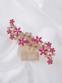 1件波西米亚浪漫新娘伴娘婚礼花朵发梳，水晶水钻新娘伴娘花朵头饰，水钻花朵发夹，新娘侧梳，女士发饰，适合晚宴、婚礼、特殊场合。送给新娘、伴娘和宾客的礼物，情人节配饰 - A - 查看 18