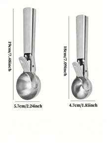 1 件冰淇淋勺，带扳机释放装置，不锈钢冰淇淋勺，专业冰淇淋勺，手柄舒适，勺形完美，非常适合硬冰淇淋、冷冻酸奶、饼干面团