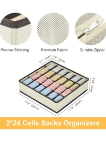 Organizador de calcetines y ropa interior, Divisor de cajón plegable con 6/7/8/24 compartimentos, Cestas divisoras para el armario, Ahorro de espacio para armarios del hogar, Accesorios para el dormitorio, Decoración organizadora, Decoración para fiestas/habitación/hogar/dormitorio, Cajas de almacenamiento, Almacenamiento en el hogar