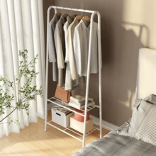 Clothes Rail Rack Storage Shelfs Metal Garment Dress Shirts Hanging Display Shoes Stand - White - View 1