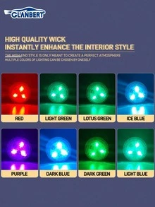 GLANBERT 2/4/10颗汽车LED装饰灯3颗LED高亮度防水遥控灯RGB家居氛围装饰灯