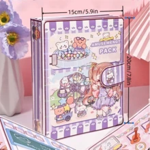 可爱食物DIY免剪贴簿手工套装：3D场景材料包、贴纸、拼贴画、安静书