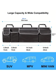 Organisateur de siège automobile en tissu Oxford 600D à grande capacité, ajustement universel - poches multiples - solution de rangement pour véhicule, matériau en fibre de polyester