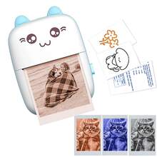 彩色照片打印机、带卷筒打印纸的无墨蓝牙热敏打印机、图片生成器、打印盒、便携式笔记打印机、日记本、备忘录、礼品 - 彩色 - 查看 2