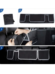 Organisateur de siège automobile en tissu Oxford 600D à grande capacité, ajustement universel - poches multiples - solution de rangement pour véhicule, matériau en fibre de polyester