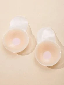 5 对女士可重复使用粘性硅胶乳房花瓣/乳头贴 - 米色 - 查看 8