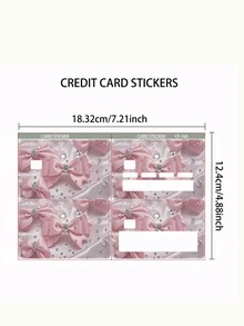 1pc/4pcs Pink Rhinestone Bow Stickers, Credit Card, Debit Card, Metro Card, Student ID Cover, DIY Decor, Durable Scratch-Resistant Privacy Protection, Gift For Friends,Back To School,School Supplies - Multicolor - View 8