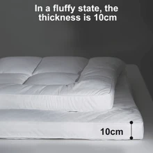 1 Stück 10cm Matratzenauflage, maschinenwaschbare Bettwäsche für Studentenzimmer, Studentenbett, Wohnmobil und Zuhause