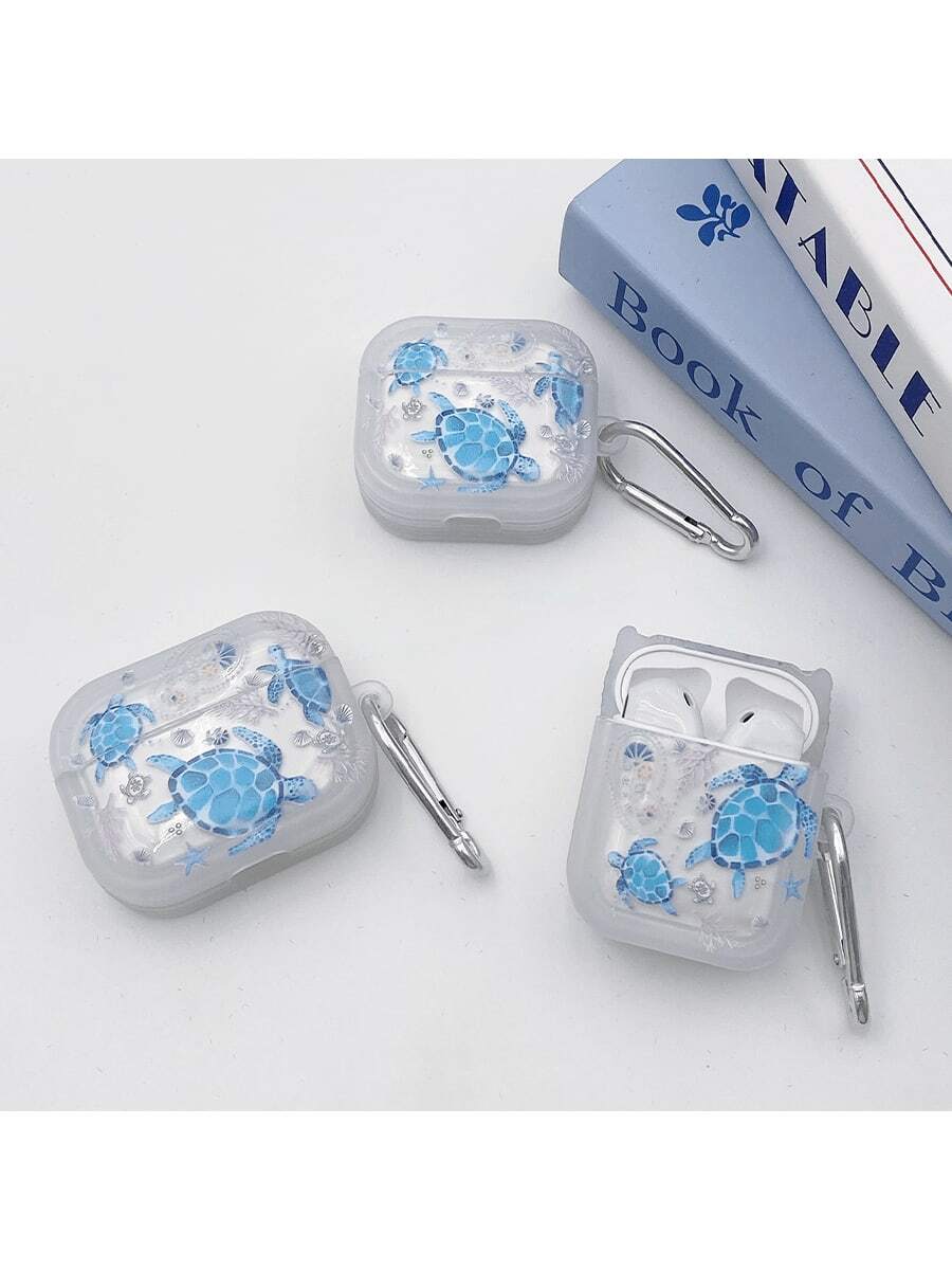海龟/贝壳海洋动物图案保护壳适用于 Apple 蓝牙耳机，防刮防摔保护套