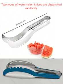 1pc Stainless Steel Watermelon Slicer, Melon Ball Machine Stainless Steel Melon Spoon With Corer, Multifunctional Fruit Cutter Kitchen Tools