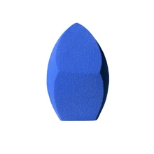 1 pezzo Spugnetta per trucco a tripla sfrangiatura di colore blu navy, maxi spugnetta, in materiale assorbente, senza lattice, si espande a contatto con l'acqua, per un'applicazione rapida, morbida e delicata sulla pelle, adatta per fondotinta, riutilizzabile, alta densità ed elasticità, non deformabile, strumento preferito per il trucco