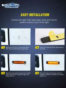 GLANBERT 8 piezas/paquete Luces laterales para camión súper brillantes 6 LED, luz indicadora impermeable de 12 v 24 v para remolque de camión, lámpara indicadora de ancho, luz de advertencia de emergencia, señal de giro para automóvil