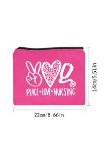 Nurse Theme Cosmetic Bag,Portable Wash Bag,Makeup Bag For Women Zipper Travel Bag Storage Box , Leopard Print, Heart-Shaped, Flower, Nurse's Hat, Stethoscope Pattern Cosmetic Bag,Cosmetic Bag, Lining, And No Closure,Women Makeup Bag Pouch Travel Toiletry Organizer, Back To School Teacher Gift,Nurse's Day Gifts, Mother's Day Gifts,Suitable For College Students, Mothers, Family, Friends, Classmates, And Colleagues To Use