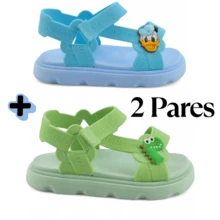 Kit 2 Pairs Of Non-Slip Boys' Sandals - 淺藍色 - 查看 1