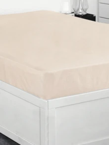 1pc Double Flat Bed Sheet Cotton And Cozy For Bedroom - Beige - View 3