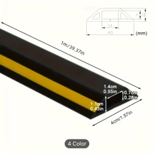 1 pezzo Copricavo industriale resistente con adesivo super forte - Nasconde in  i cavi a pavimento, antiscivolo per aree ad alto traffico - Perfetto organizzatore di cavi per officina, ufficio domestico e magazzino