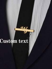 Ein Stück personalisierte Edelstahl Krawattennadel - individualisierte Initialen für Männer, Hochzeiten und formelle Anlässe, Hochzeitsaccessoires | Personalisierte Krawattennadel | Strapazierfähiges Hochzeitsaccessoire, Hochzeitsschmuck, das perfekte Geschenk zum Vatertag