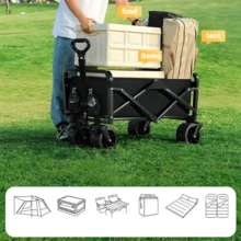 1 件折叠露营车，户外旅行车多功能拖车，可折叠旅行车，适合露营、野餐、户外活动 - 彩色 - 查看 3