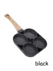 1pc 4-Hole Nonstick Egg Pan, Flat Egg Dumplings Frying Pan For Breakfast Egg Burger Cooking Kitchen Tools Pot