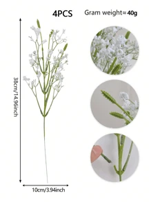 1PC/4PCS/8PCS Real Touch Small Short Branch Artificial Eucalyptus Leaves Starry Sky Wedding Bouquet Accessories Dining Table Bedroom Home Decoration