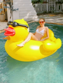 Große Gummi-Enten Schwimmringe für Erwachsene 52" riesige aufblasbare Enten für Jeeps, Lustige Pool Schwimmringe, aufblasbare riesige Gummi-Enten Schwimmhilfe - Verschiedenfarbig - Übersicht 3