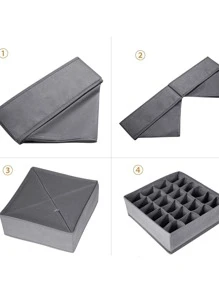 Organizador de calcetines y ropa interior, Divisor de cajón plegable con 6/7/8/24 compartimentos, Cestas divisoras para el armario, Ahorro de espacio para armarios del hogar, Accesorios para el dormitorio, Decoración organizadora, Decoración para fiestas/habitación/hogar/dormitorio, Cajas de almacenamiento, Almacenamiento en el hogar