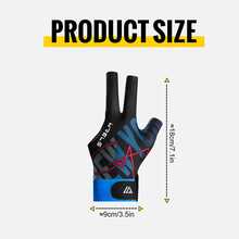 WRELS 1副专业三指台球手套，带透气防滑掌垫，适用于斯诺克台球比赛